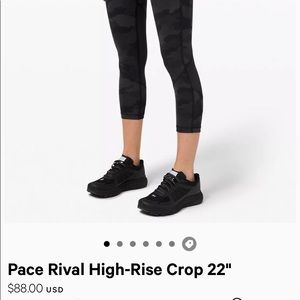 LuluLemon Pace Rival Leggin Crop 22”